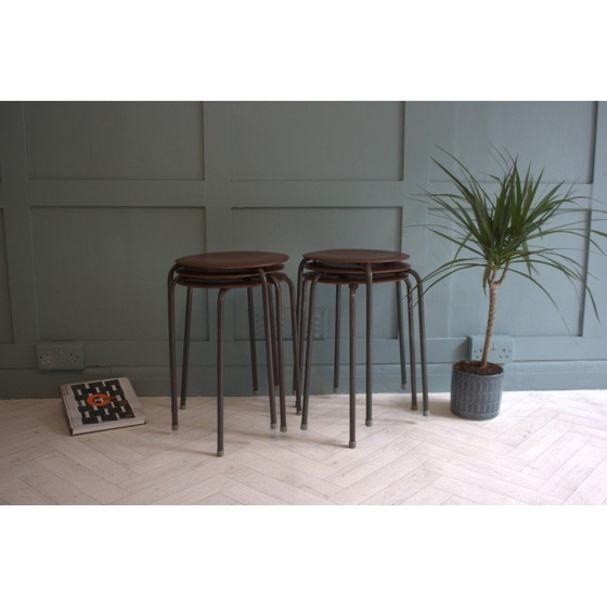 Image 1 of Vintage teak Dot stools by Arne Jacobsen, 1950