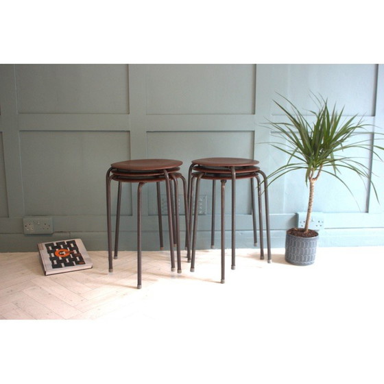 Image 1 of Vintage teak Dot stools by Arne Jacobsen, 1950