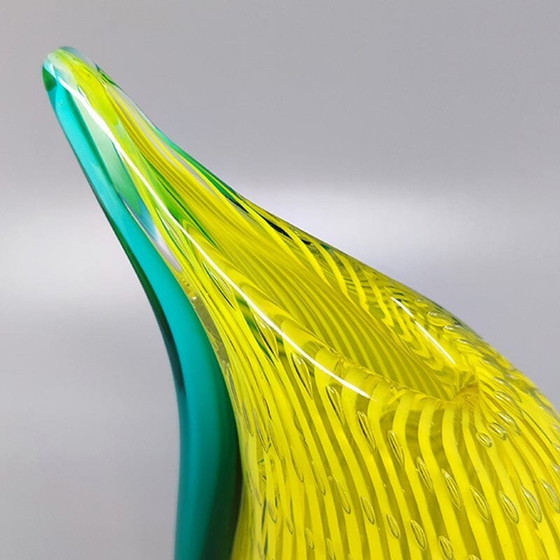 Image 1 of 1960S Astonishing Yellow And Green Vase By Rosenthal In Murano Glass. Made In Italy