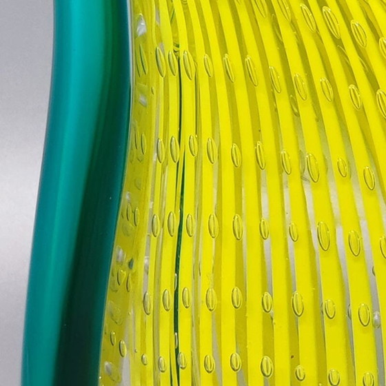 Image 1 of 1960S Astonishing Yellow And Green Vase By Rosenthal In Murano Glass. Made In Italy