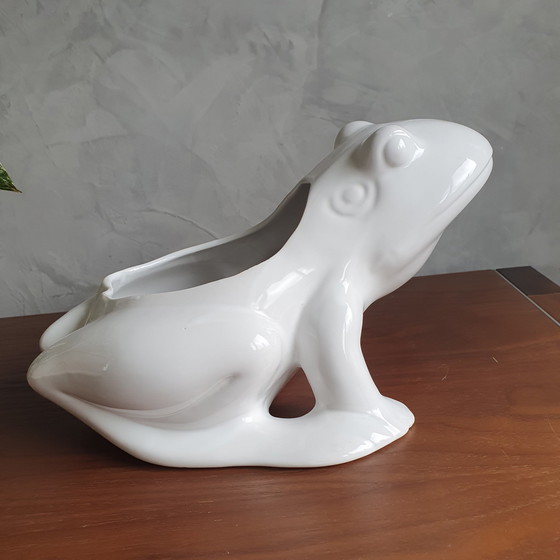 Image 1 of Beautiful Porcelain Frog Planter From The 1970s