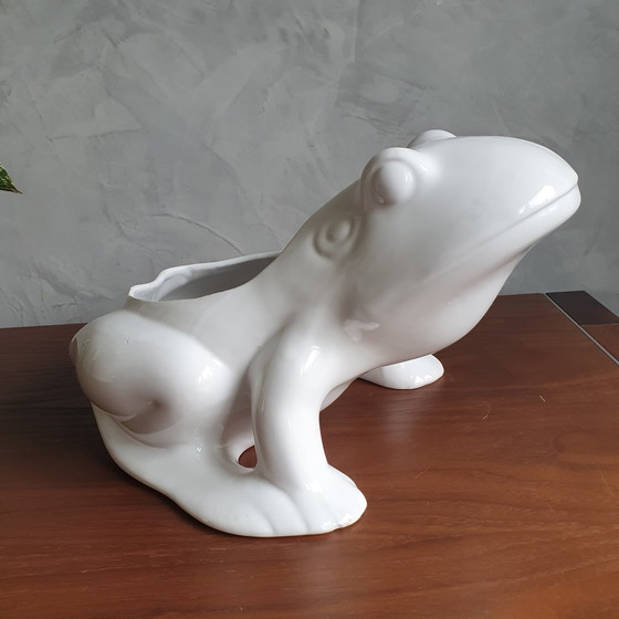 Image 1 of Beautiful Porcelain Frog Planter From The 1970s