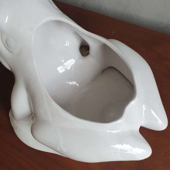 Image 1 of Beautiful Porcelain Frog Planter From The 1970s