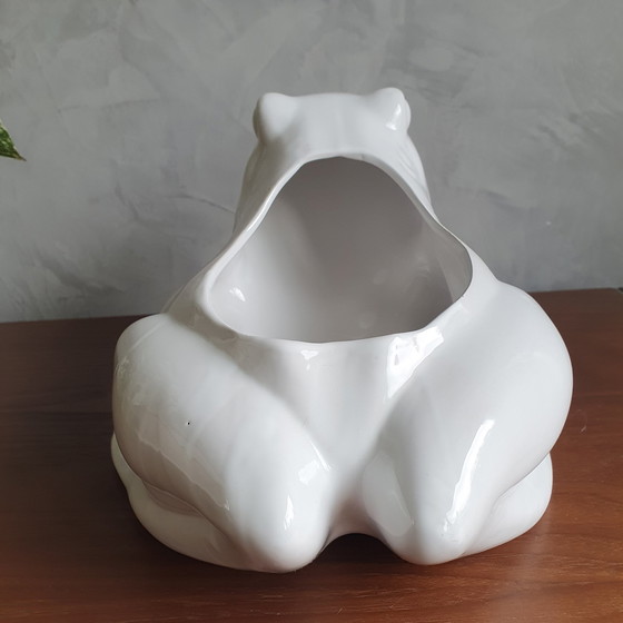 Image 1 of Beautiful Porcelain Frog Planter From The 1970s