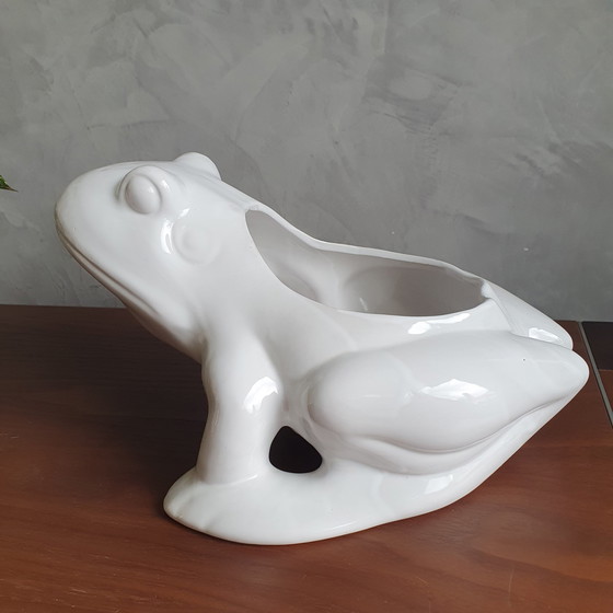 Image 1 of Beautiful Porcelain Frog Planter From The 1970s