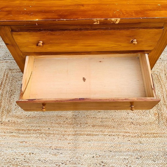 Image 1 of Cassettiera vintage in pino a 3 cassetti