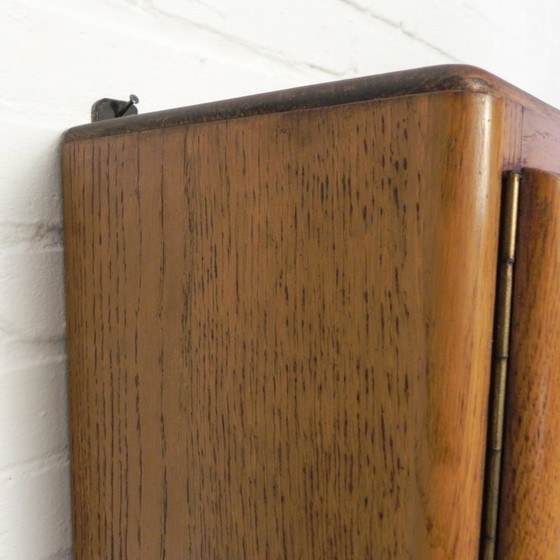 Image 1 of Wall Cabinet With 2 Doors With Figure Glass And 2 Drawers, 1950s