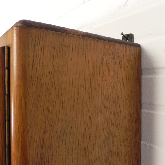 Image 1 of Wall Cabinet With 2 Doors With Figure Glass And 2 Drawers, 1950s