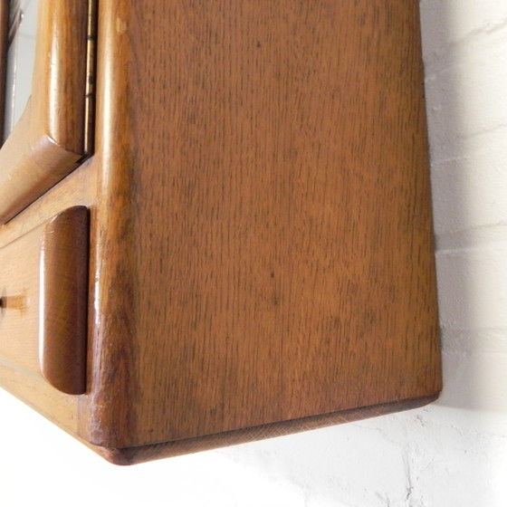 Image 1 of Wall Cabinet With 2 Doors With Figure Glass And 2 Drawers, 1950s