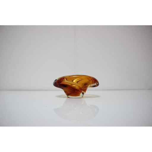 Bohemian vintage Art glass bowl by Josef Hospodka, 1960s