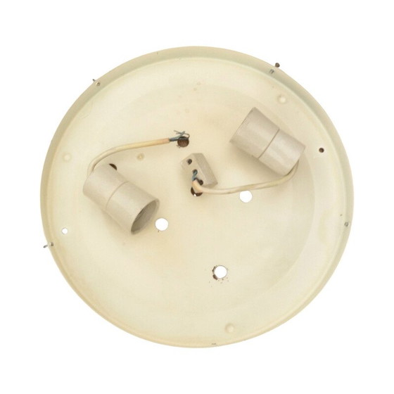 Image 1 of Lampada da soffitto vintage Great White modello P-2 in vetro pressato bianco per Penko Pieńsk, Polonia 1970