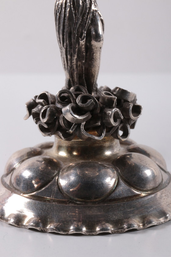 Image 1 of 18é German silver salt or condiment cup Ananas cup Nuremberg 1742