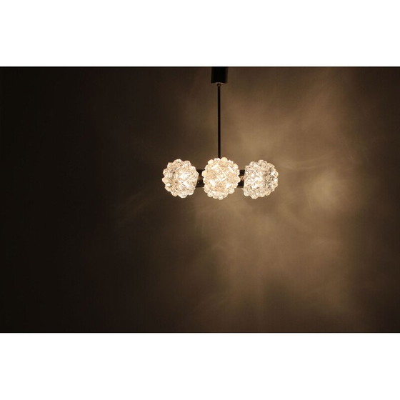 Image 1 of Lampadario vintage in acciaio cromato e vetro di Kamenicky Senov, Cecoslovacchia, 1970