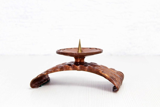 Image 1 of Brutalist copper bronze candlestick 1960