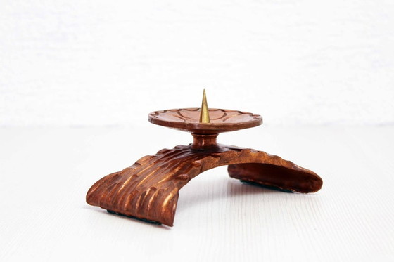 Image 1 of Brutalist copper bronze candlestick 1960