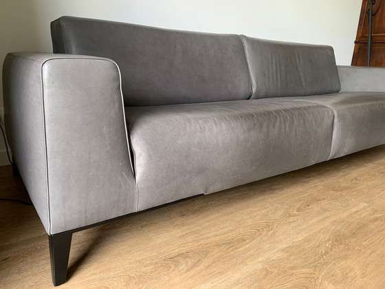 Image 1 of Molinari 3.5 seater leather sofa Manuel with hocker