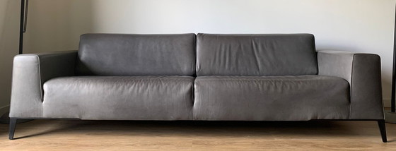 Image 1 of Molinari 3.5 seater leather sofa Manuel with hocker