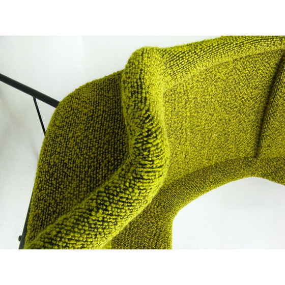 Image 1 of Vintage Wingback armchair in yellow and green fabric by Miroslav Navratil for Ton, 1960