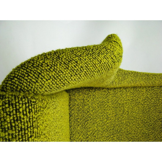 Image 1 of Vintage Wingback armchair in yellow and green fabric by Miroslav Navratil for Ton, 1960