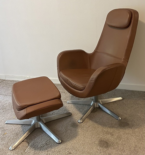 Image 1 of Arvika Lounge Armchair With Footstool Leather