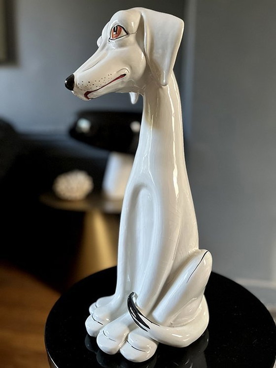 Image 1 of Magnificent Enameled Porcelain Dog