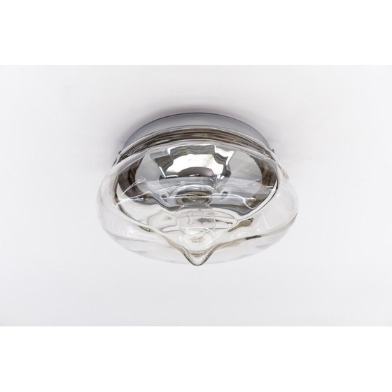 Image 1 of Vintage drop-shaped smoked glass ceiling lamp, Germany 1960