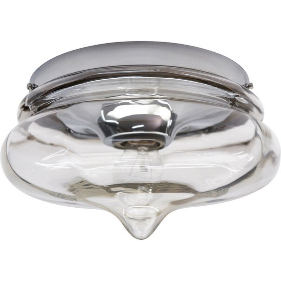 Image 1 of Vintage drop-shaped smoked glass ceiling lamp, Germany 1960