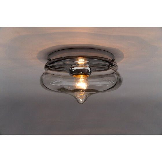 Image 1 of Vintage drop-shaped smoked glass ceiling lamp, Germany 1960