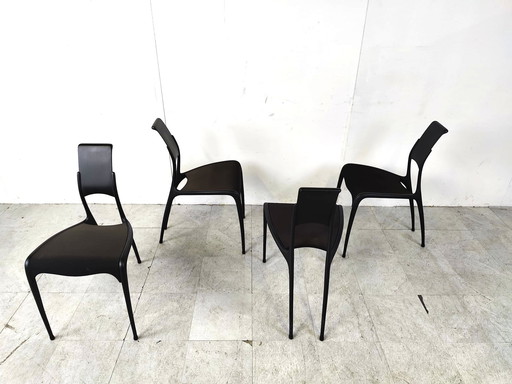 4x Rare carbon fibre C06 chairs by Pol Quadens