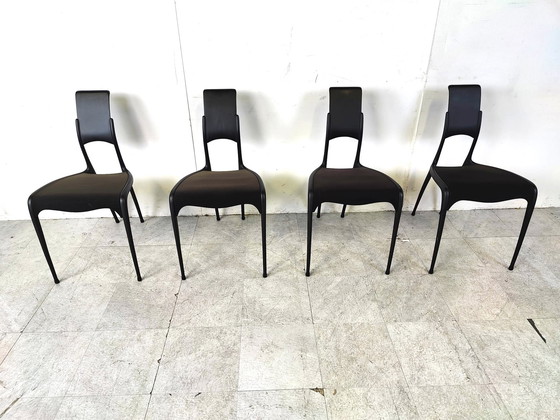 Image 1 of 4x Rare carbon fibre C06 chairs by Pol Quadens