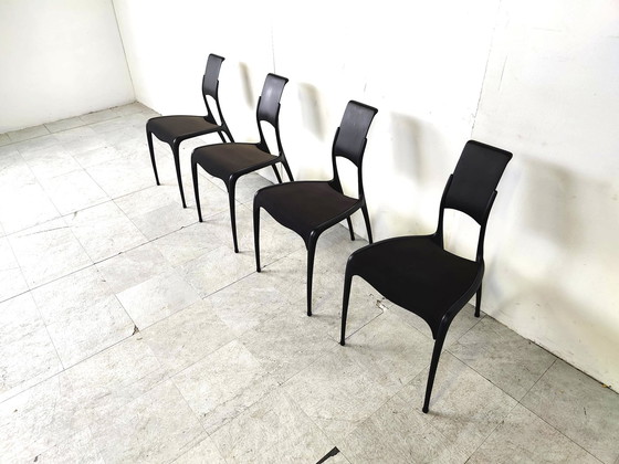 Image 1 of 4x Rare carbon fibre C06 chairs by Pol Quadens