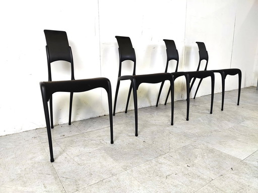 4x Rare carbon fibre C06 chairs by Pol Quadens