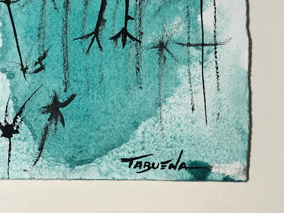 Image 1 of Romeo Tabuena. Figures, Watercolor And Ink On Paper, Philippines, Mexico