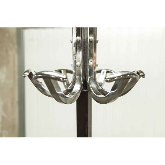 Image 1 of Mid-century industrial parrot coat rack, chrome and black, 1960