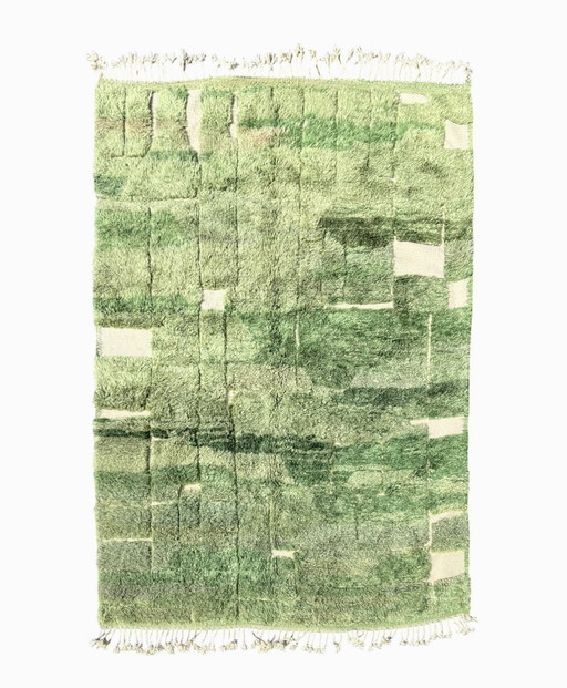 Sapin - Green Modern Moroccan Wool Rug