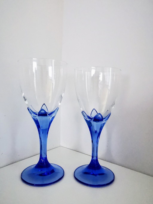 Bormioli Rocco Saphire Blue Wine Glasses 2X