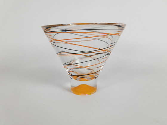 Image 1 of Nybro - Suède - Fait main - vase à guirlande - verre - cristal - années 1990