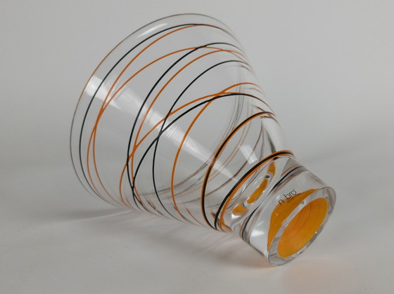 Image 1 of Nybro - Suède - Fait main - vase à guirlande - verre - cristal - années 1990