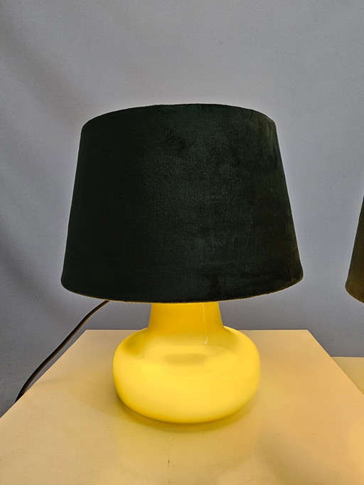 Set of Table Lamps Holmegaard Glass