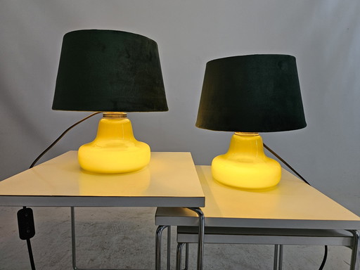 Set of Table Lamps Holmegaard Glass