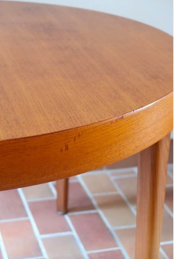 Image 1 of 70'S Scandinavian Round Extensible Table