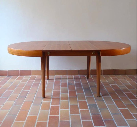 Image 1 of 70'S Scandinavian Round Extensible Table