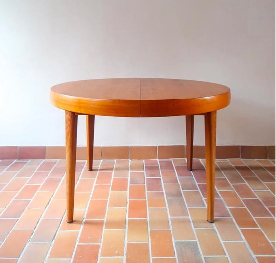 Image 1 of 70'S Scandinavian Round Extensible Table