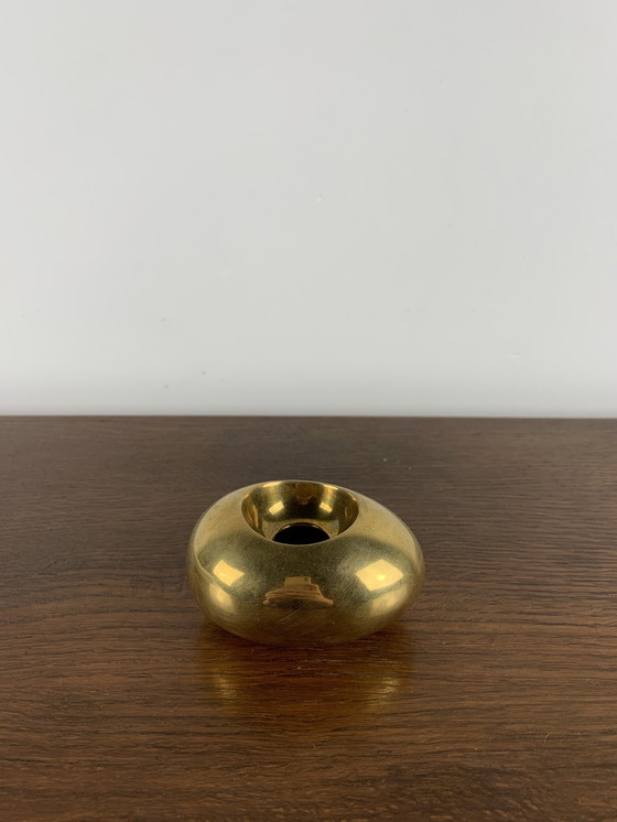 Image 1 of Brass "egg" candlestick by Carl Cohr - 1950s