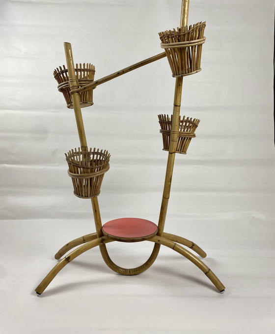 Image 1 of Vintage bamboo plant stand