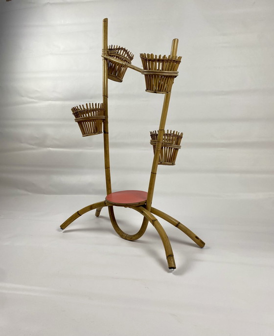 Image 1 of Vintage bamboo plant stand