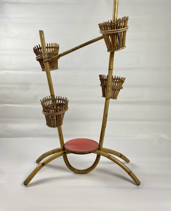 Image 1 of Vintage bamboo plant stand