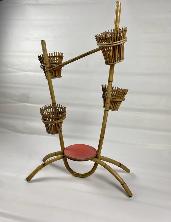 Image 1 of Vintage bamboo plant stand