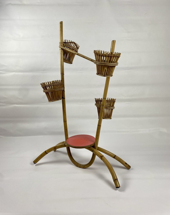 Image 1 of Vintage bamboo plant stand