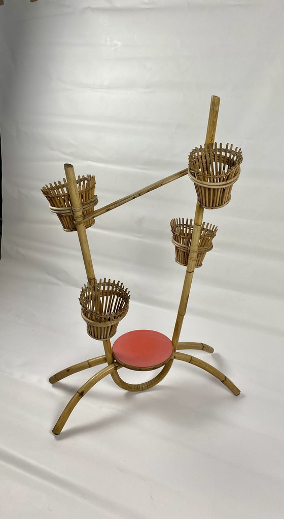 Image 1 of Vintage bamboo plant stand